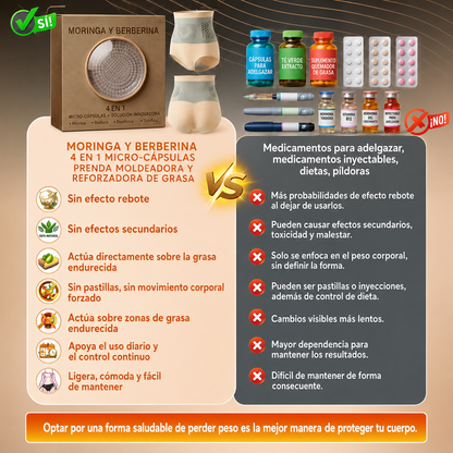 Shorts moldeadores y quemagrasas 4 en 1 con microparticulas de moringa y berberina-OFERA X3