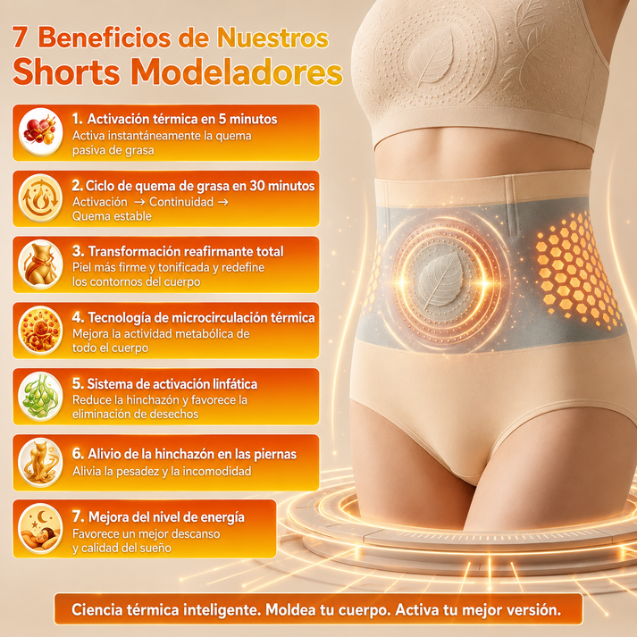 Shorts moldeadores y quemagrasas 4 en 1 con microparticulas de moringa y berberina-OFERA X3